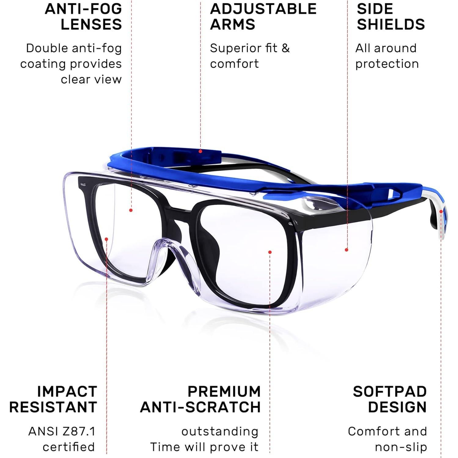 Gafas de Seguridad MORK&SUKY Antivaho ANSI Z87 para Prescripción