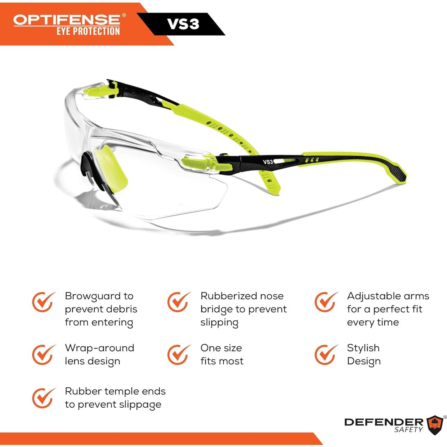 Gafas de Seguridad OPTIFENSE VS3 Anti Fog Claras/Tintadas
