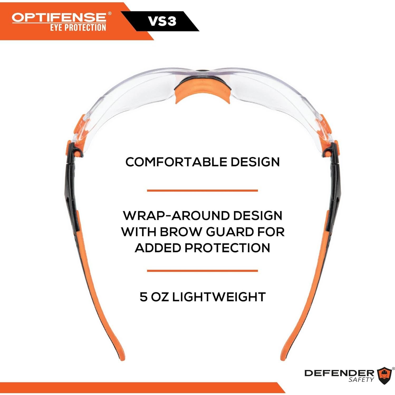 Gafas de Seguridad OPTIFENSE VS3 Anti Fog Claras/Tintadas