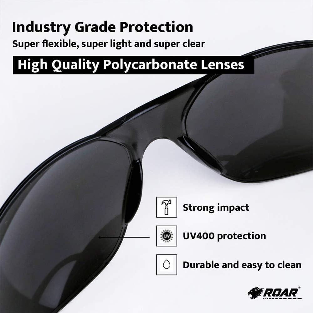 Gafas de Seguridad ROAR Humo 12 Pares Lente Resistente