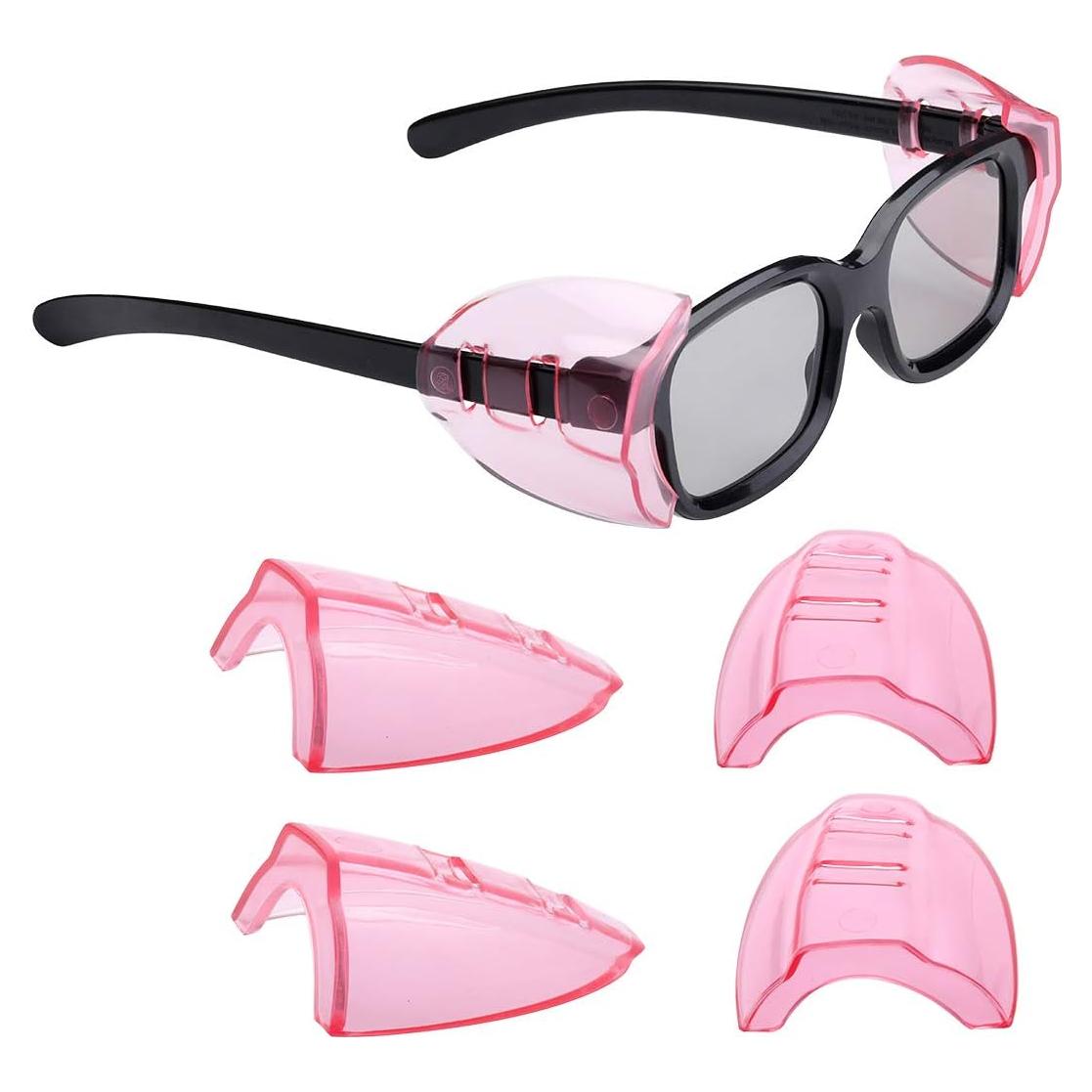 2 Pares de Protectores Laterales Rosa para Gafas de Seguridad KMDJG