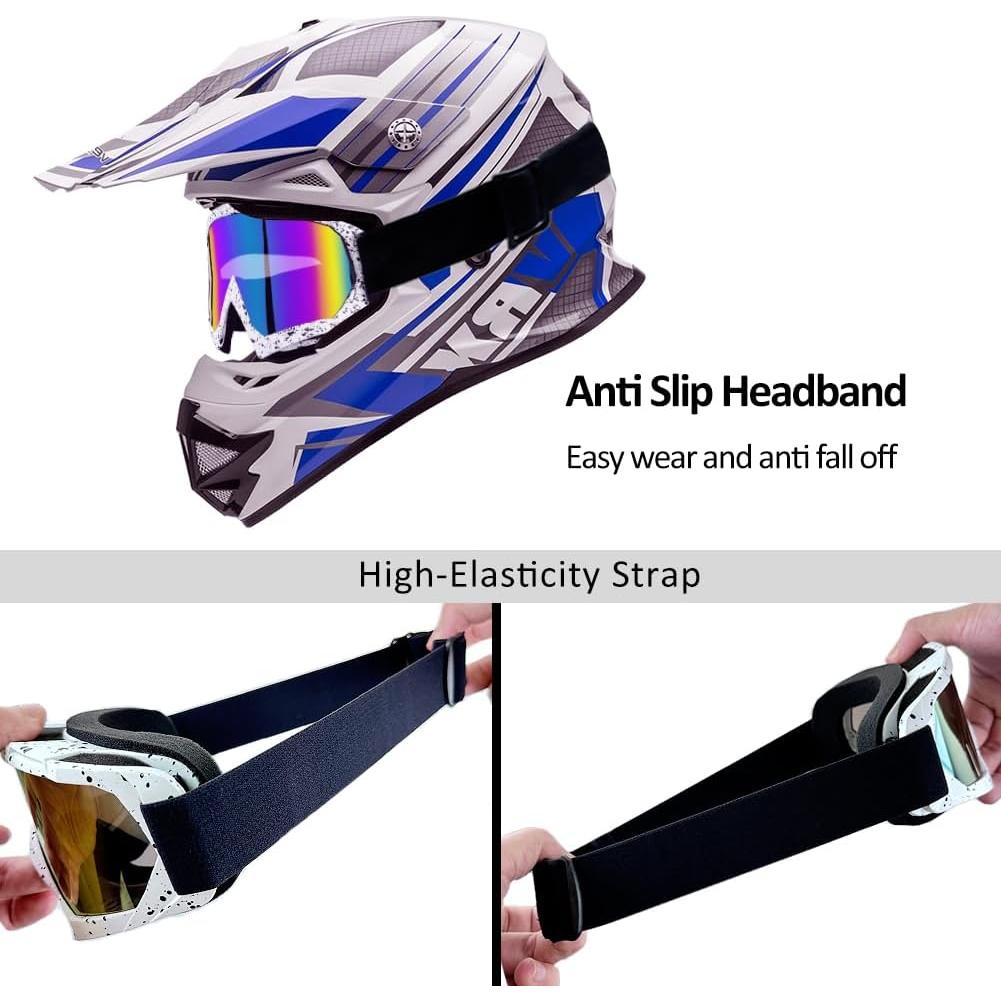 Gafas de Motocross 4-FQ con Protección UV400 y Correa Ajustable
