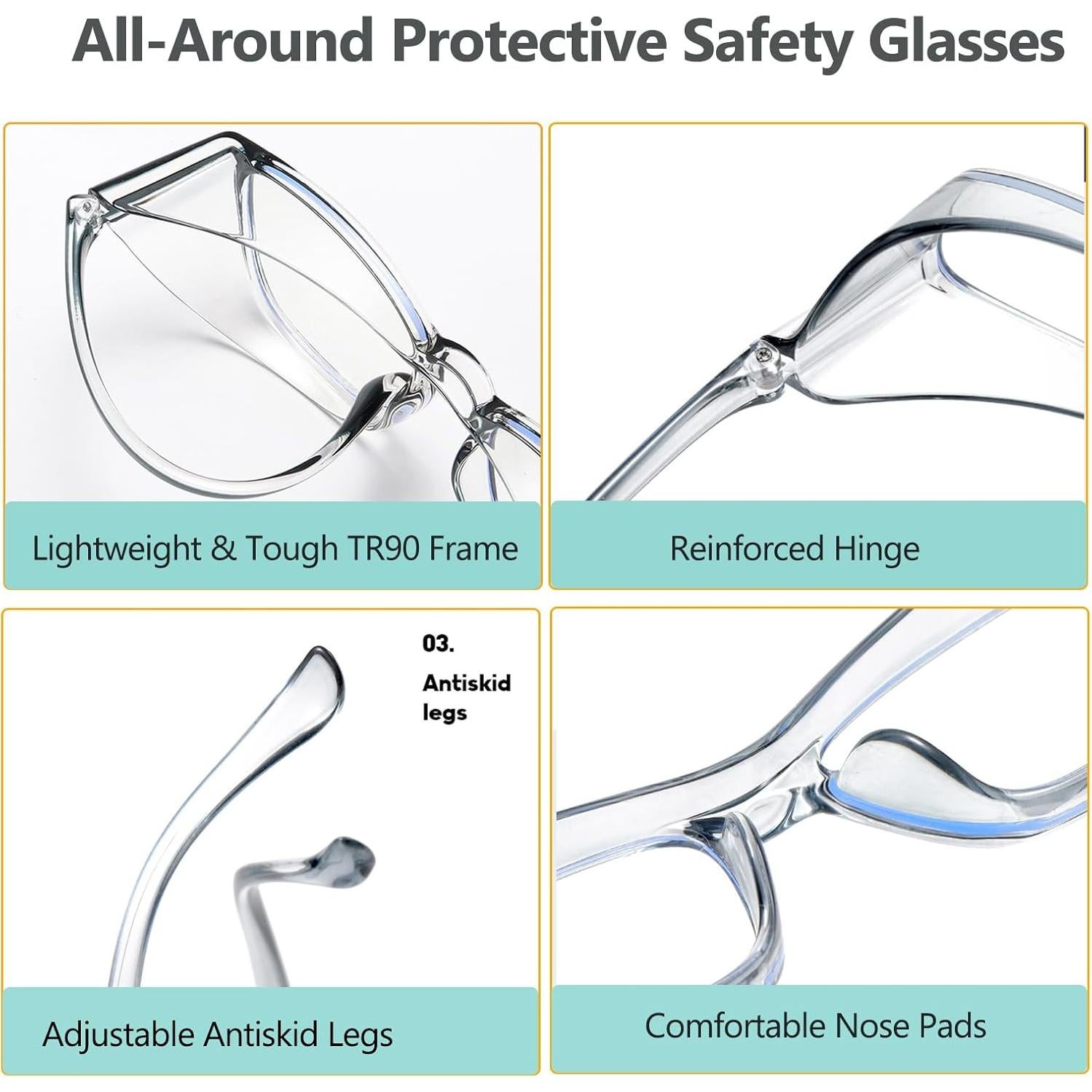 Gafas de Seguridad Feaglo Antivaho y Antiluz Azul - 2 Paquete