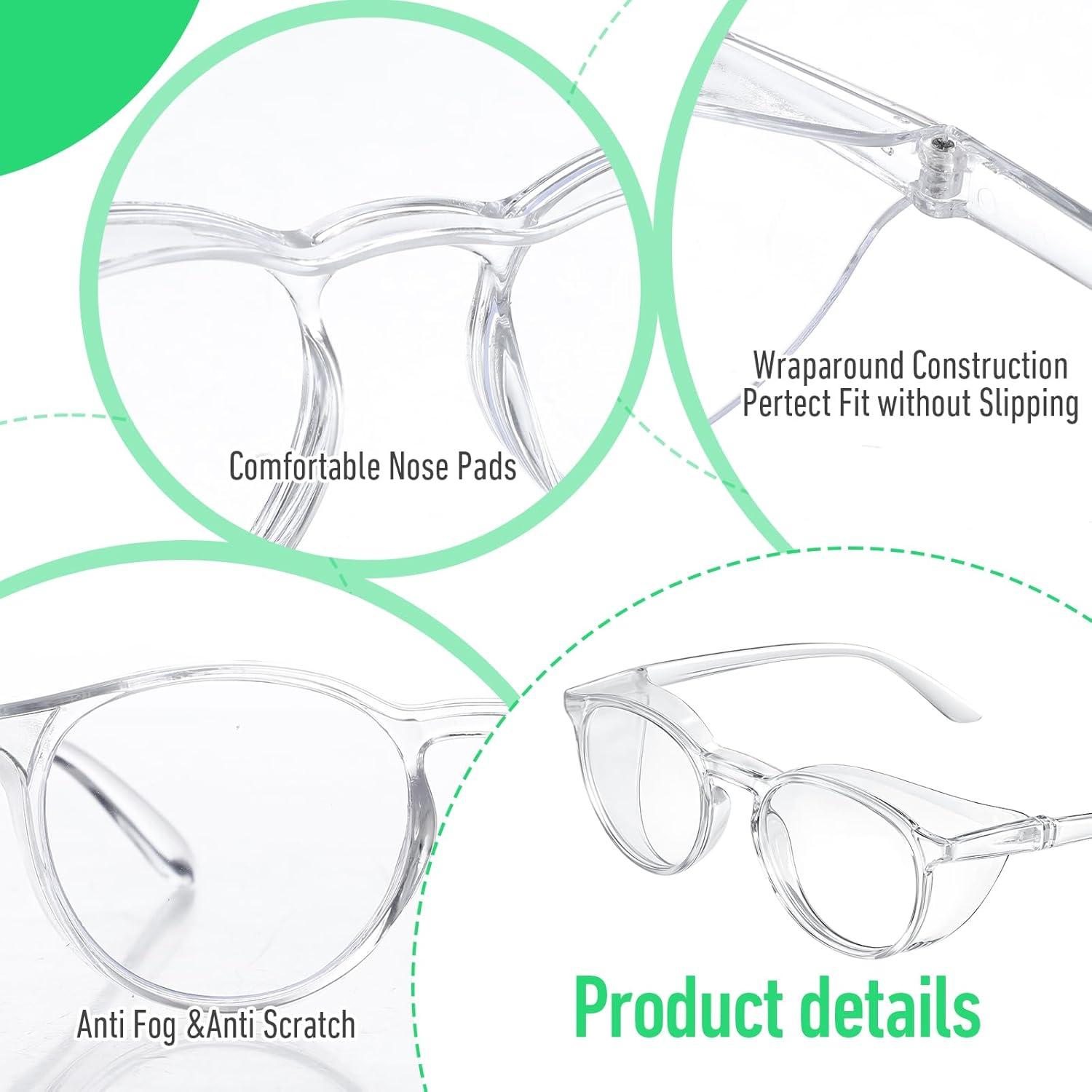 Paquete de 2 Gafas de Seguridad Antivaho TIESOME UV y Luz Azul