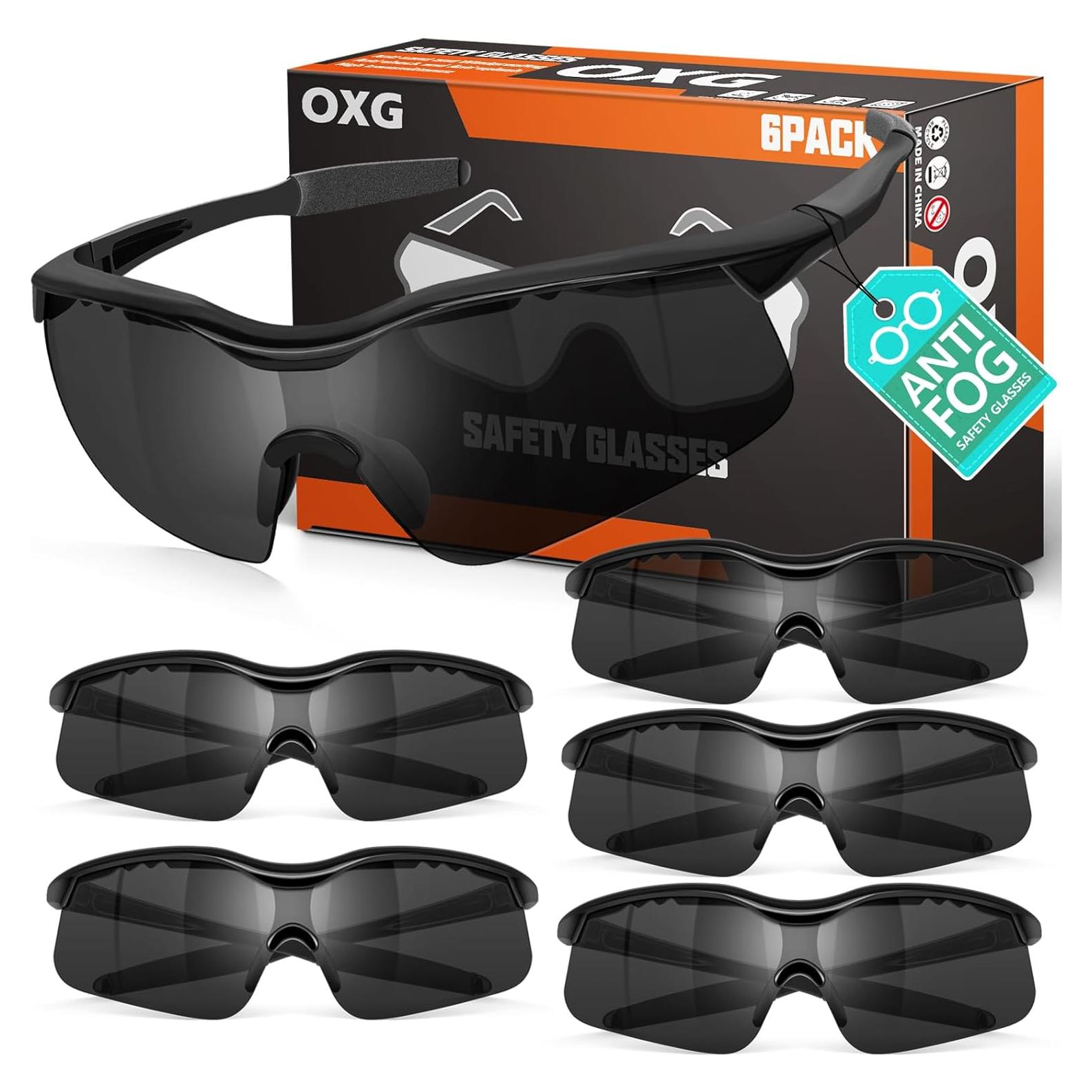 Paquete de 6 Gafas de Seguridad OXG Antivaho ANSI Z87.1