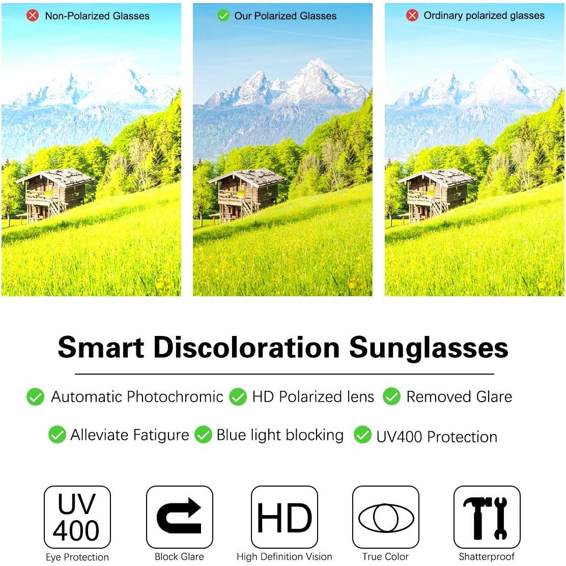 Gafas de Sol Polarizadas Fotoquímicas UV400 MIRYEA - Unisex