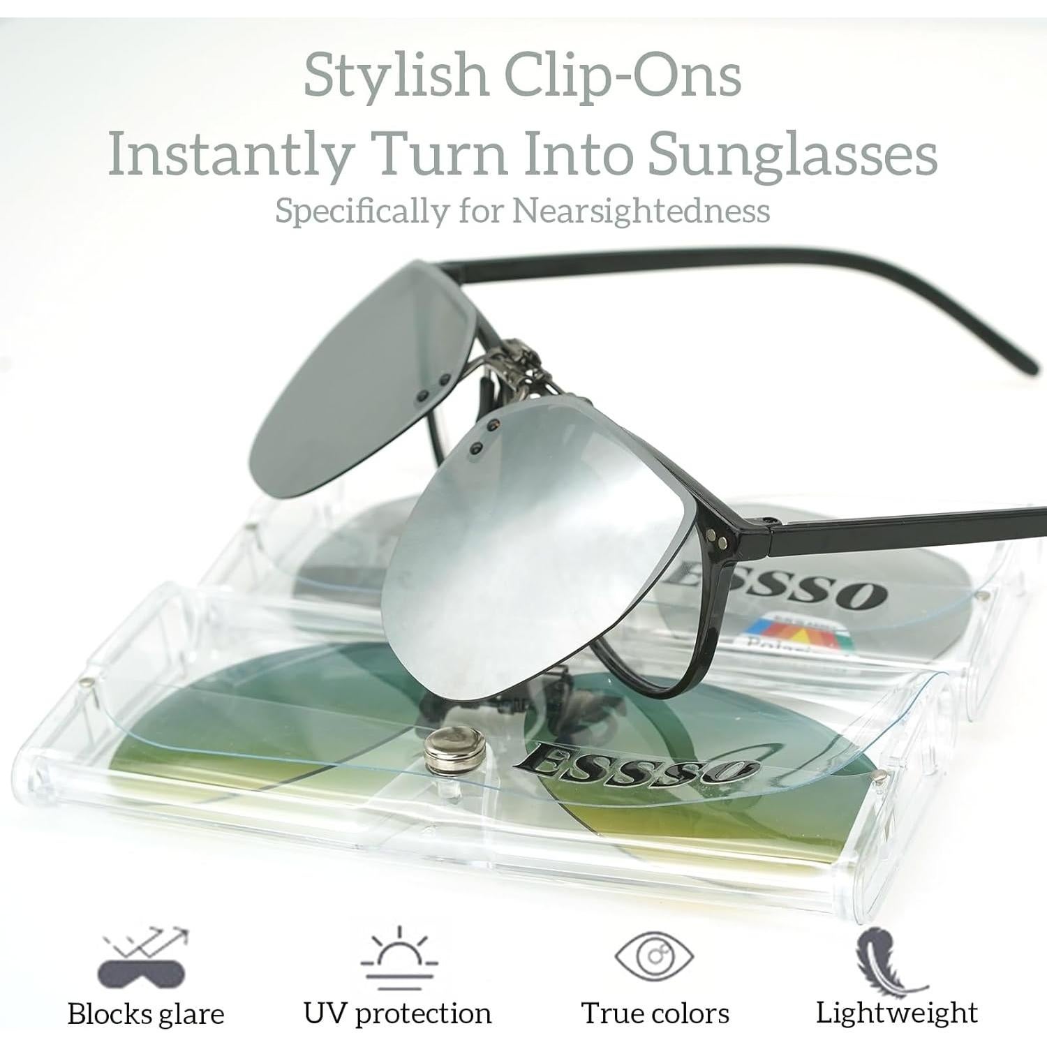 Gafas de sol clip-on polarizadas ESSSO - 2 pares UV400