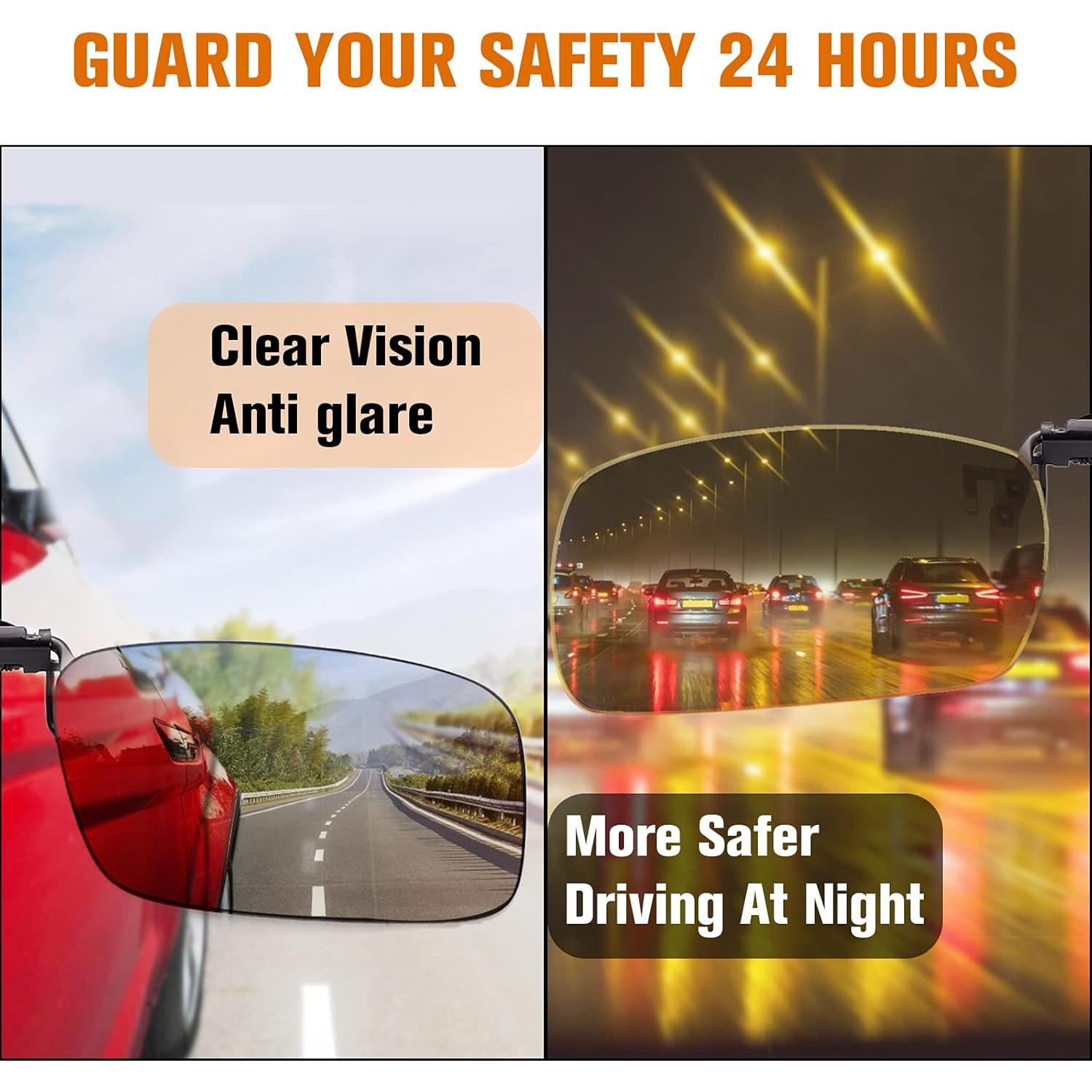 2-Pair Polarized Unisex Clip on Sunglasses Flip up Myopic Glasses Elegant&Comfortable Clips for Prescription Eyeglasses-Good Clip Style Sunglasses for Outdoor/Driving/Fishing/Cycling/Hiking