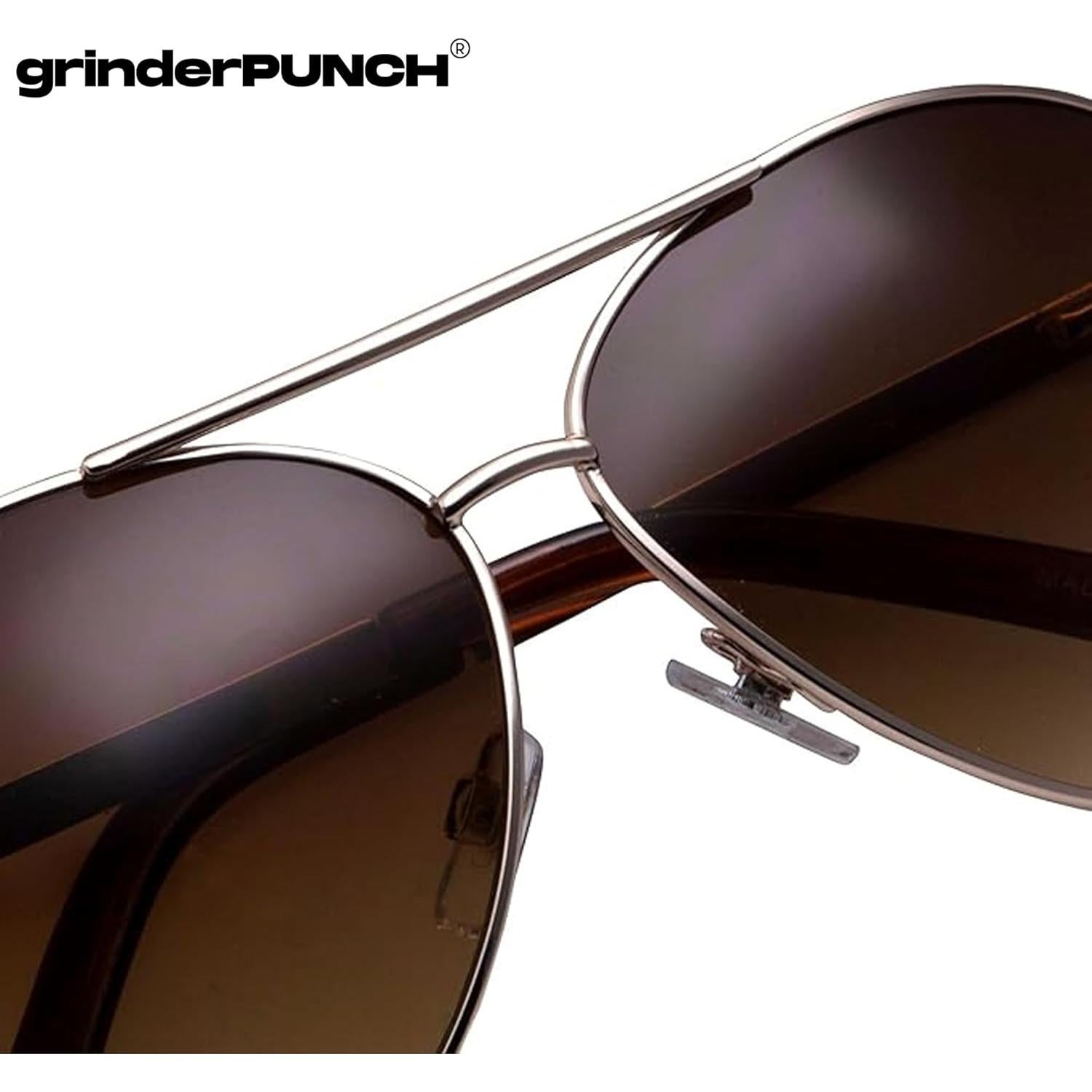 Gafas de Sol Aviador GrinderPUNCH XL Dorado UV400 148mm