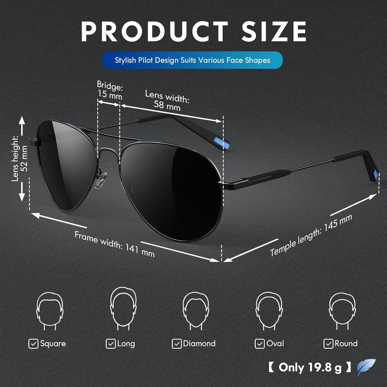 Gafas de sol DADA-PRO polarizadas aviador unisex UV400