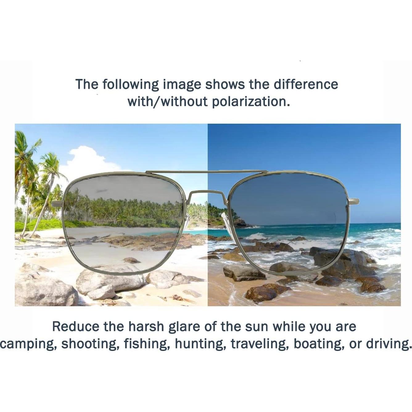 Gafas de Sol Piloto Polarizadas Humvee UV400 Marco Dorado 52mm