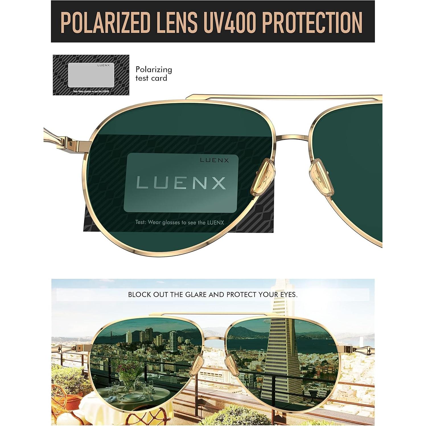 Gafas de Sol LUENX Aviador Unisex Polarizadas UV400 60mm