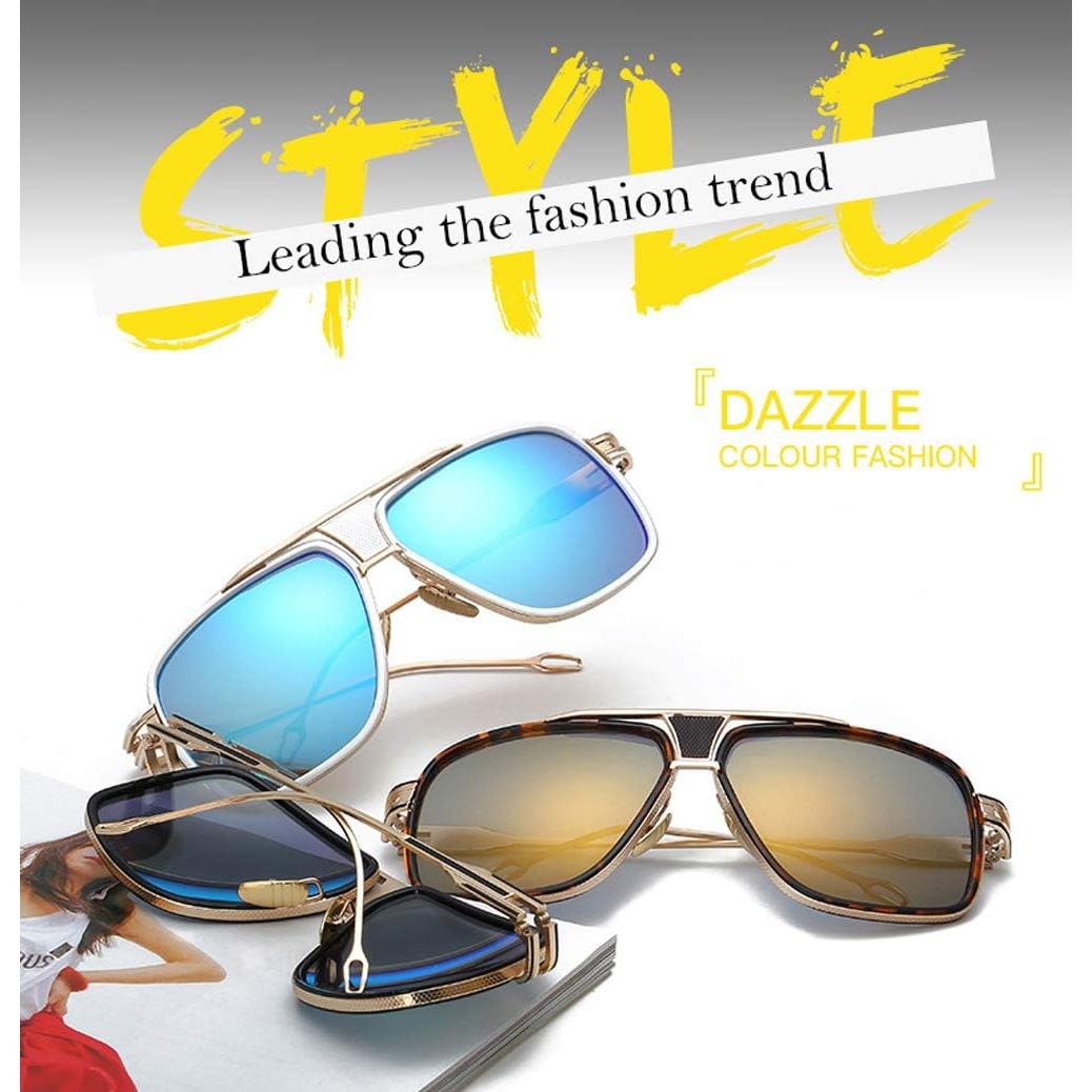 Gafas de sol Dollger para hombres grandes con marco dorado