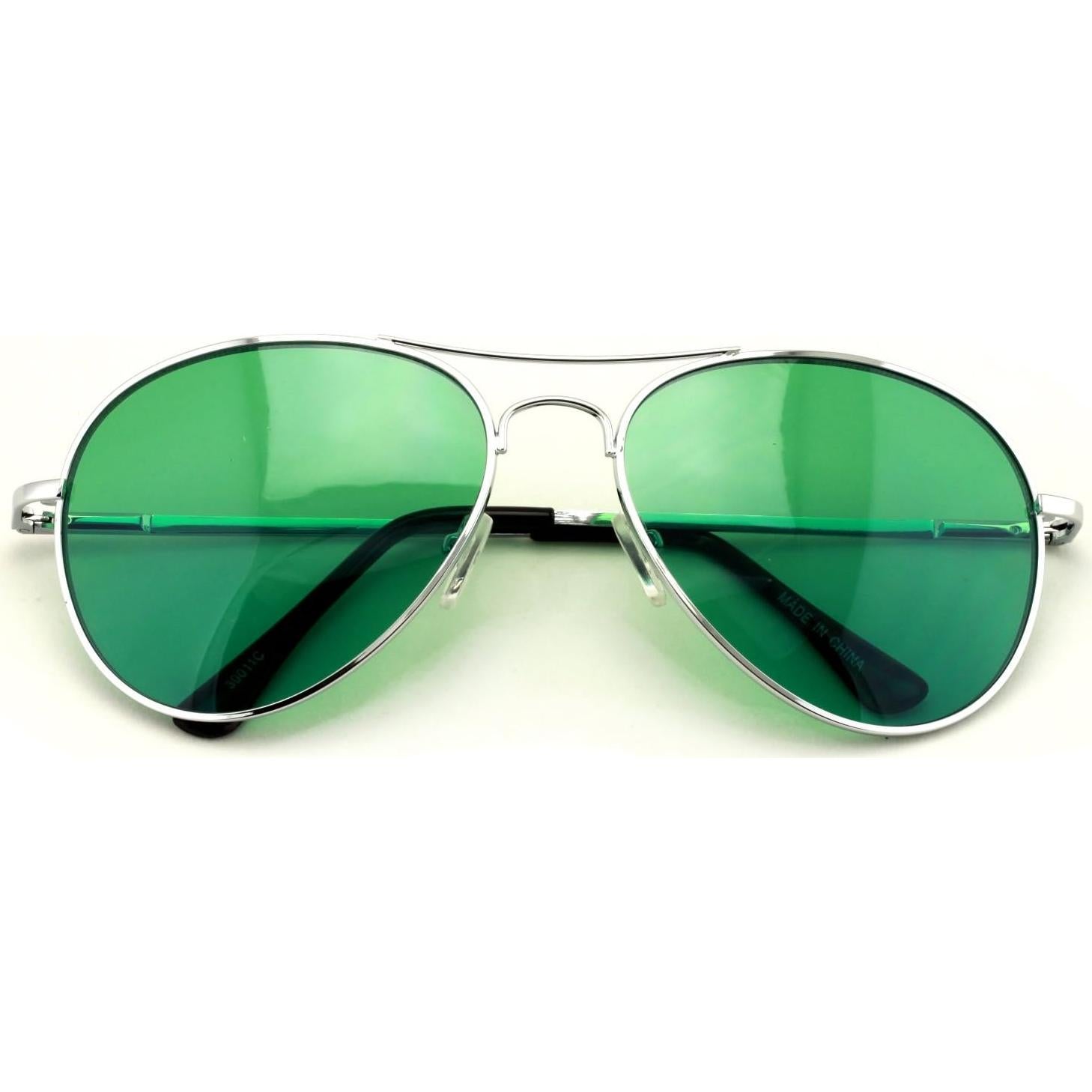 Gafas de sol aviador metálicas Vision World con lentes coloridos