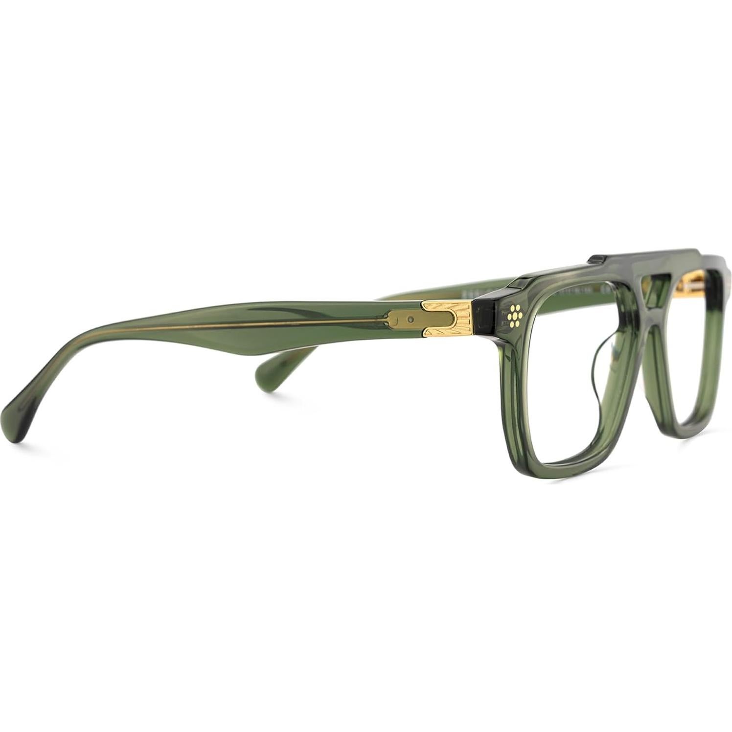 Gafas Aviador Retro Zeelool para Hombres Acetato Verde con Lentes Azul