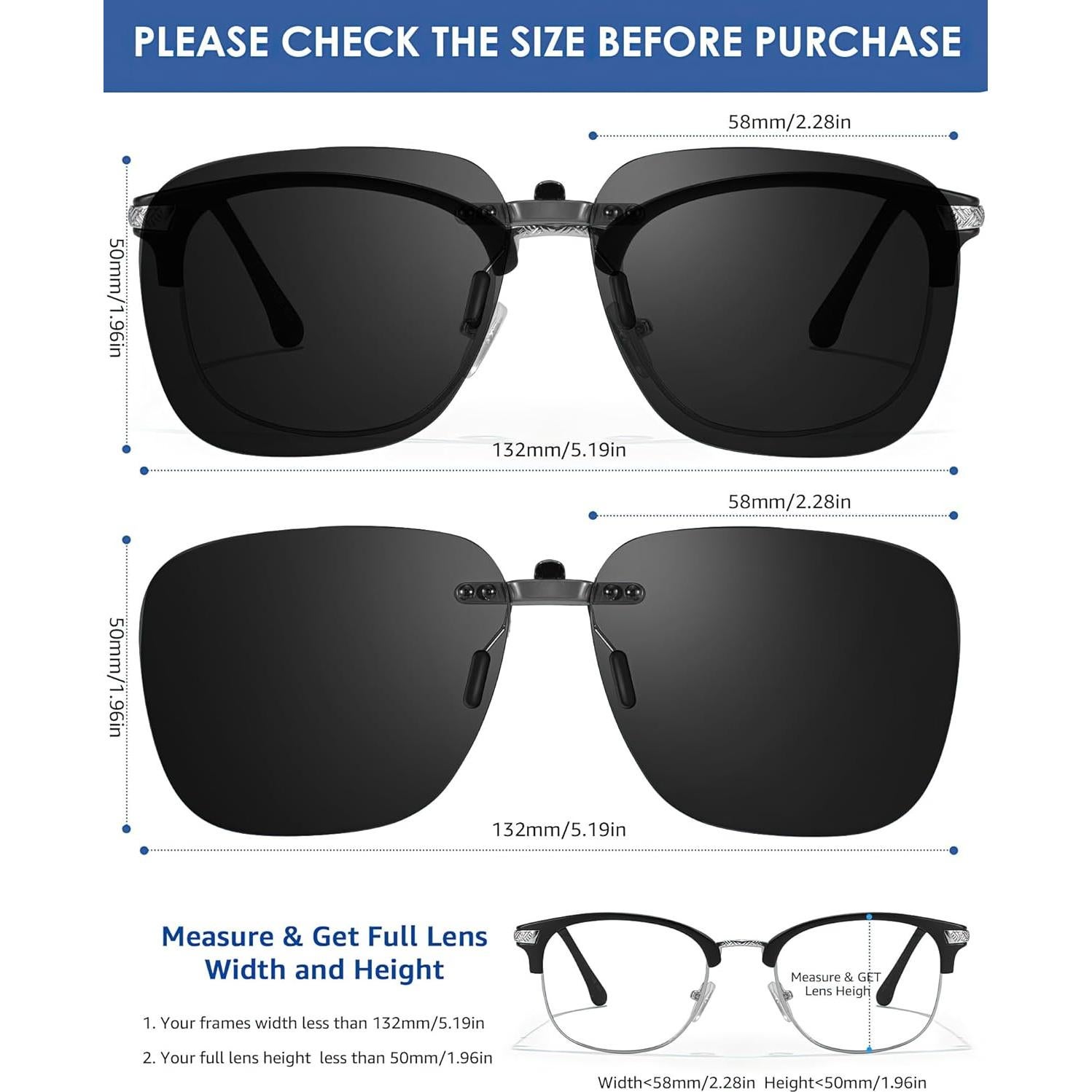 Gafas de sol clip-on polarizadas SODQW para prescripción