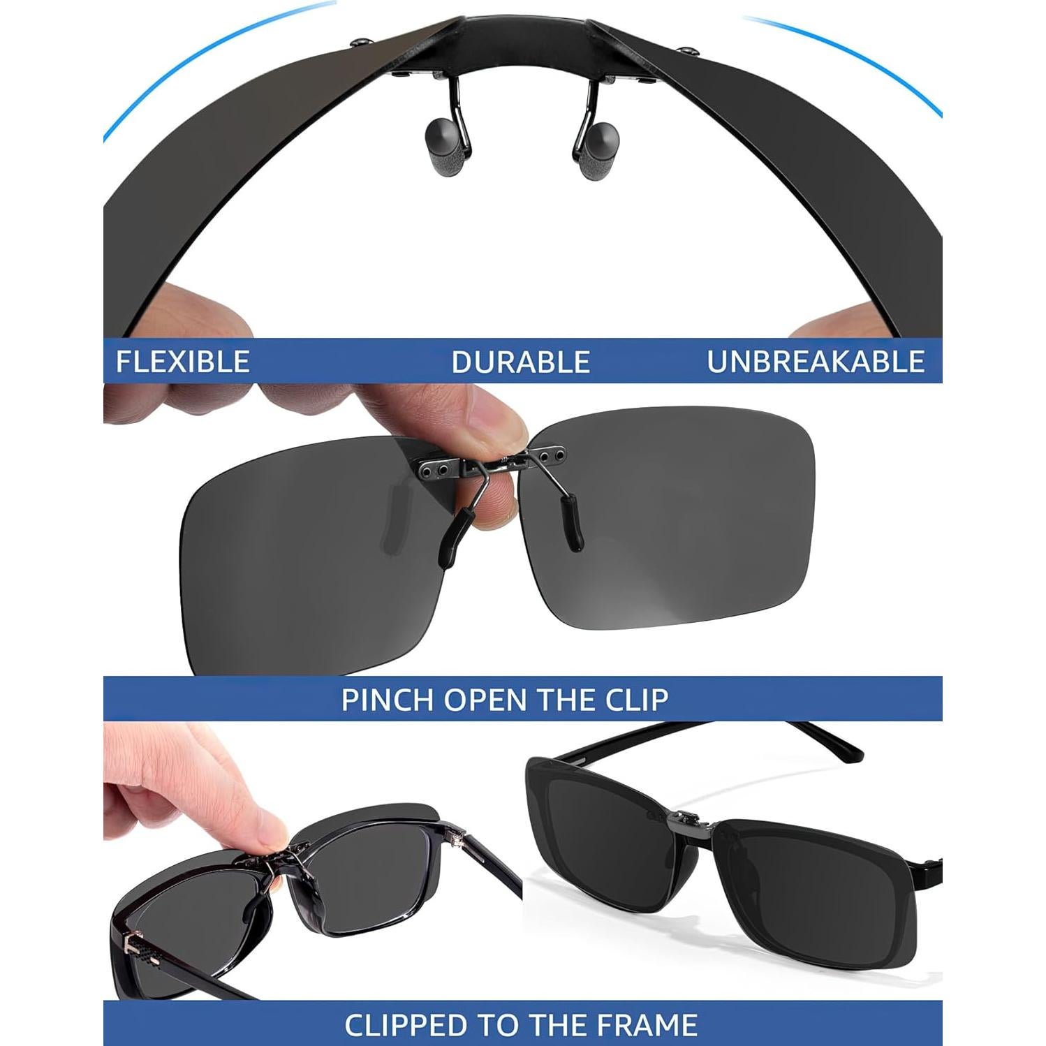 Gafas de sol clip-on polarizadas SODQW para prescripción