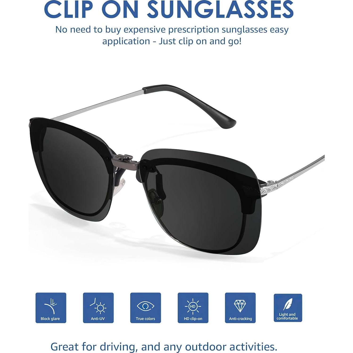 Gafas de sol clip-on polarizadas SODQW para prescripción