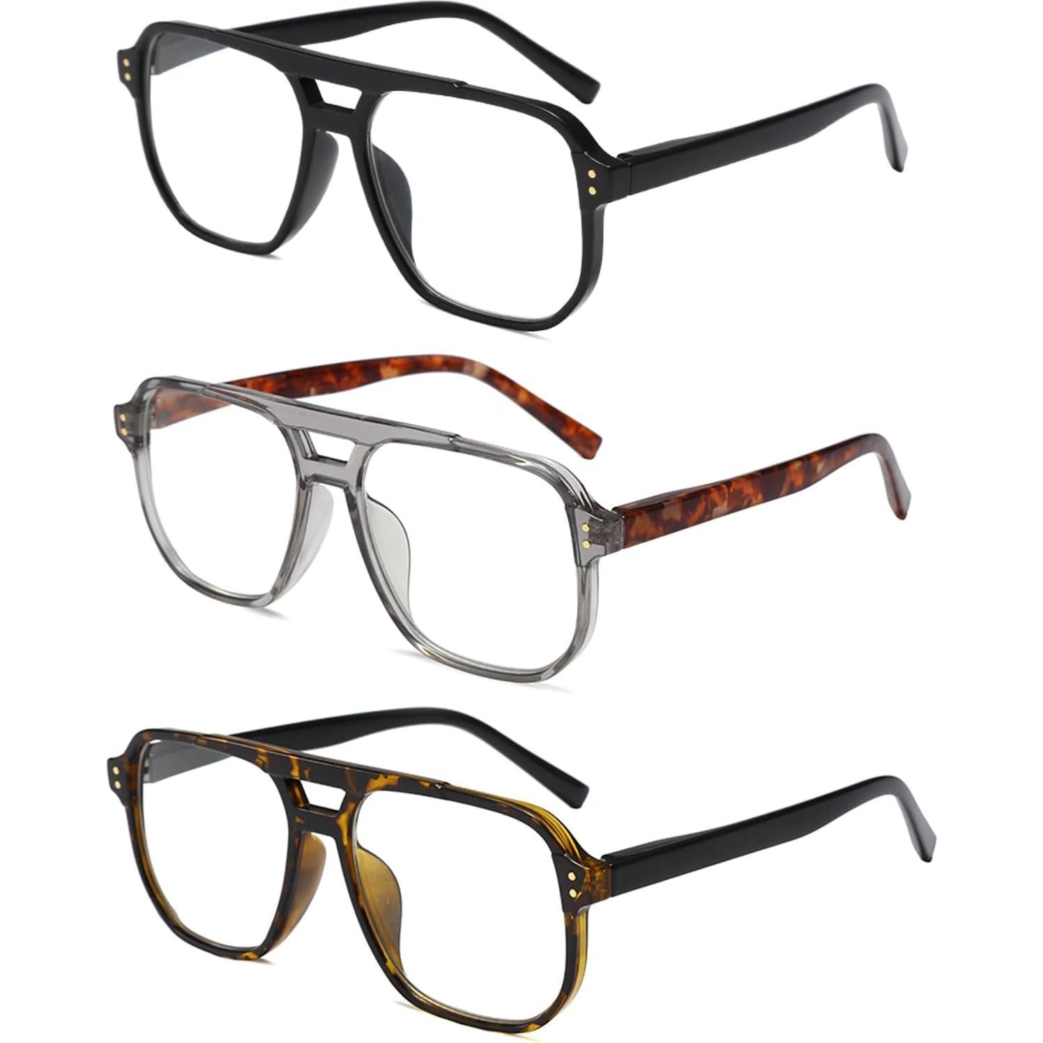 Gafas de lectura aviador OWTXIS con protección luz azul 1.0x