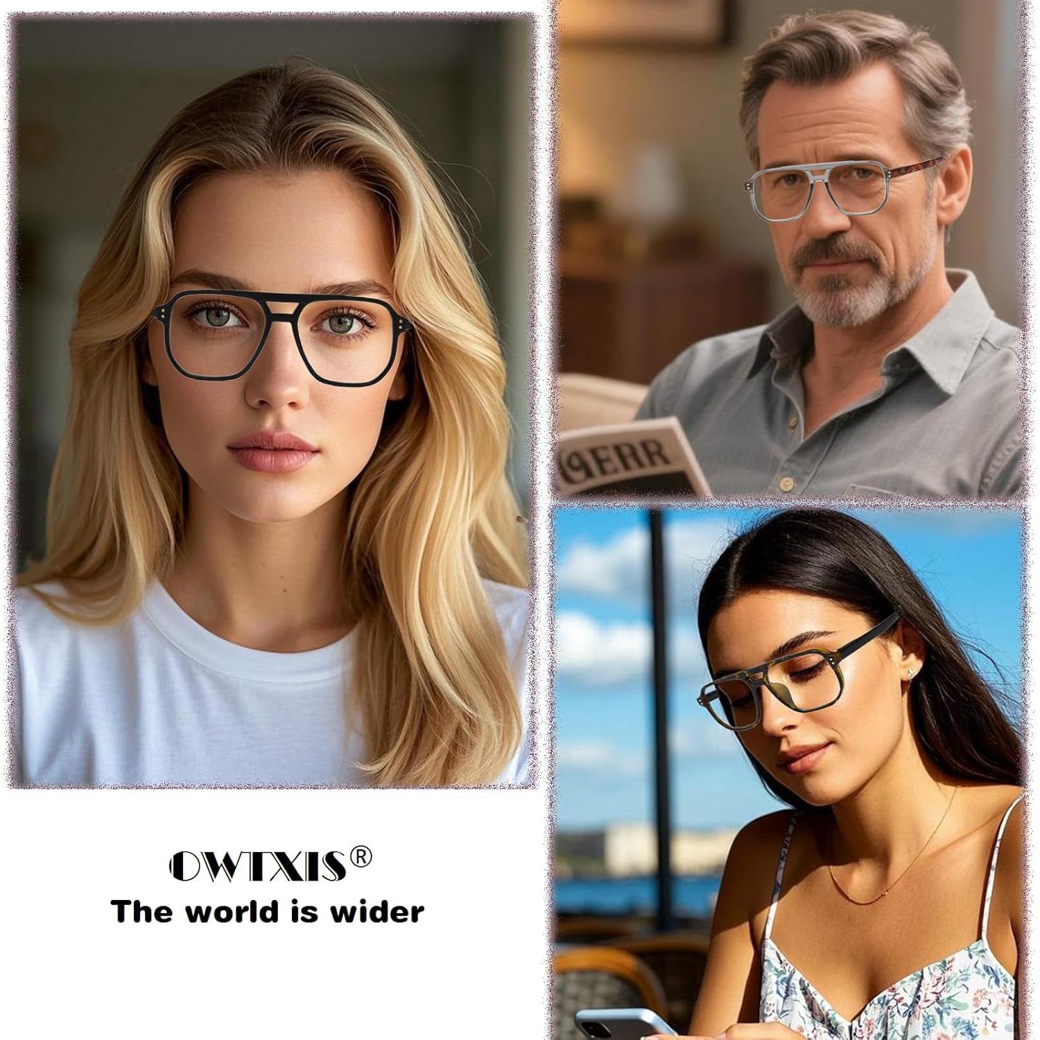 Gafas de lectura aviador OWTXIS con protección luz azul 1.0x