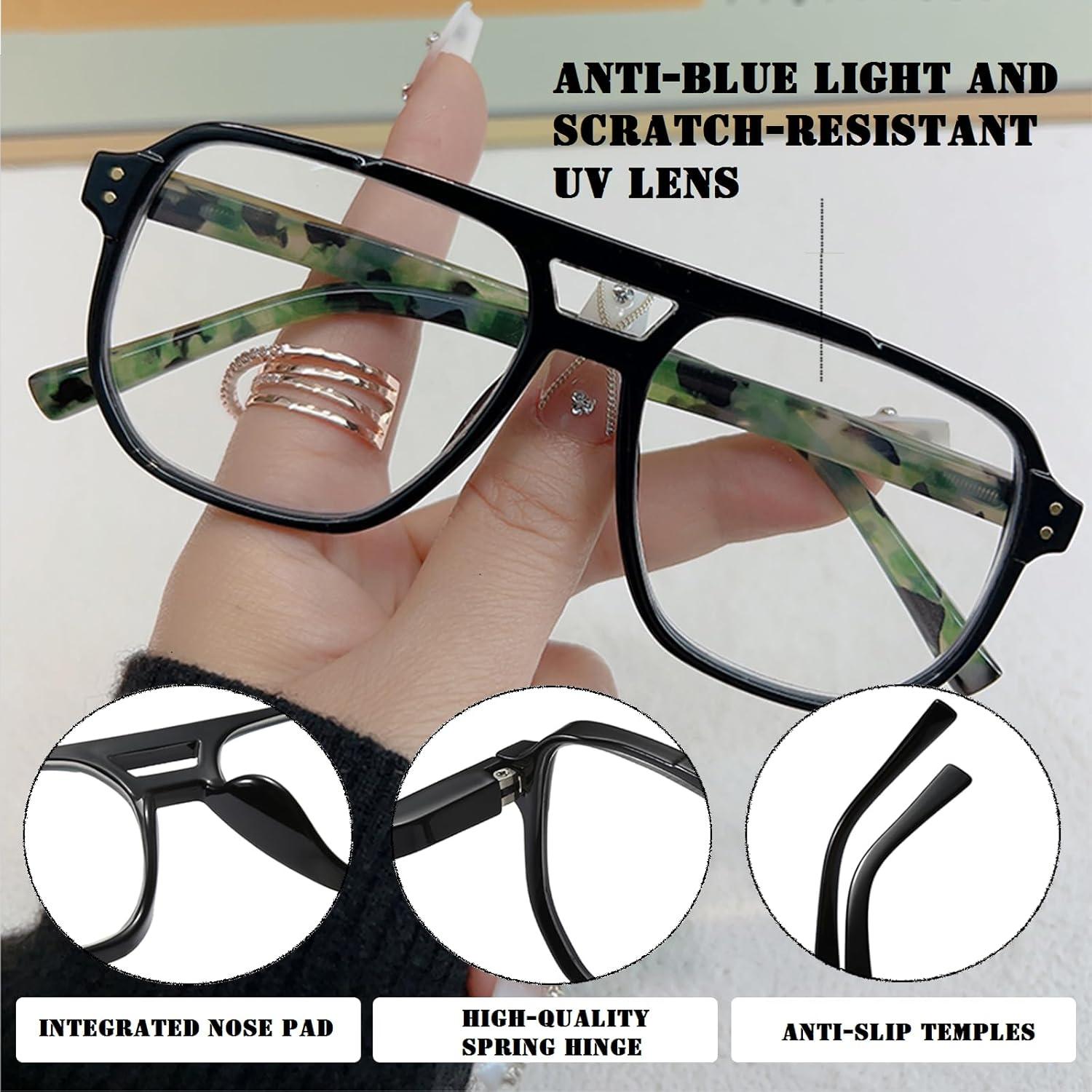 Gafas de lectura aviador OWTXIS con protección luz azul 1.0x