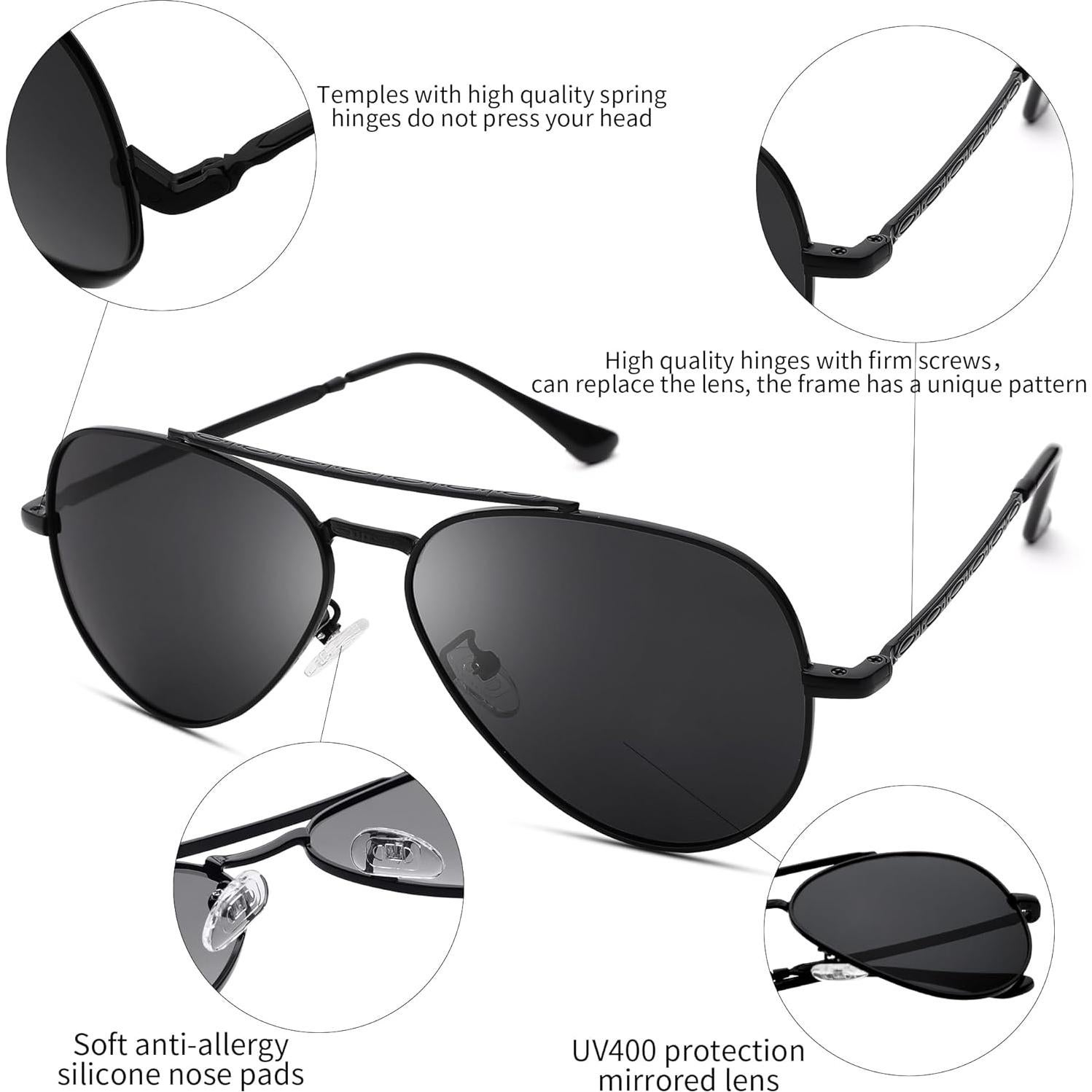 Gafas de sol aviador polarizadas Pro Acme UV 400 57mm