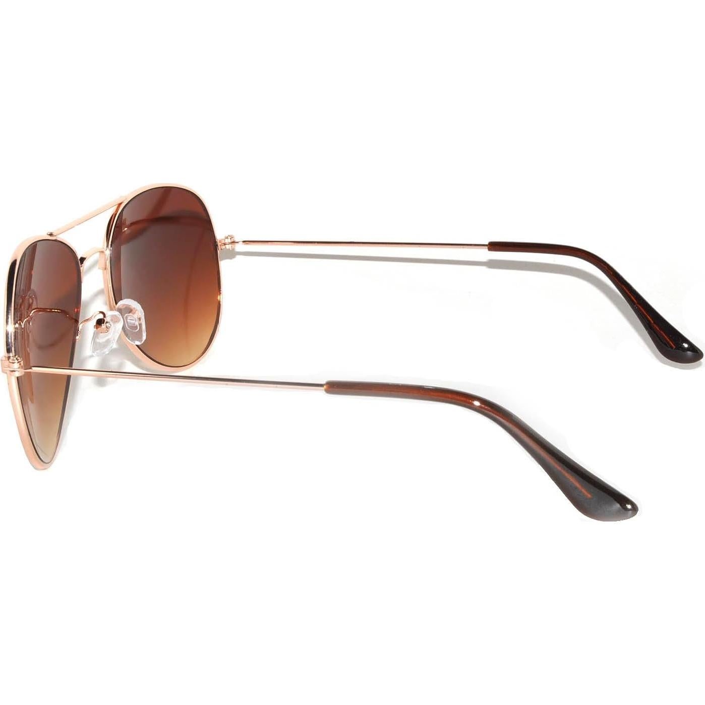 Gafas de sol aviador clásicas doradas para hombres