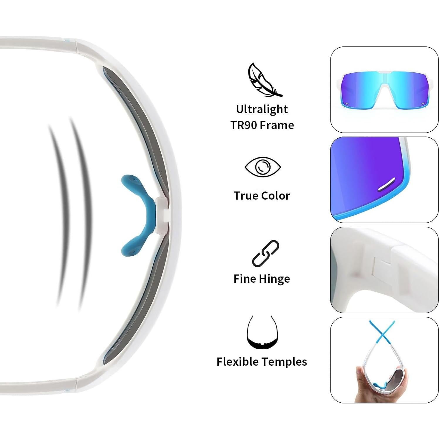 Gafas de sol deportivas Karsaer UV para jóvenes unisex