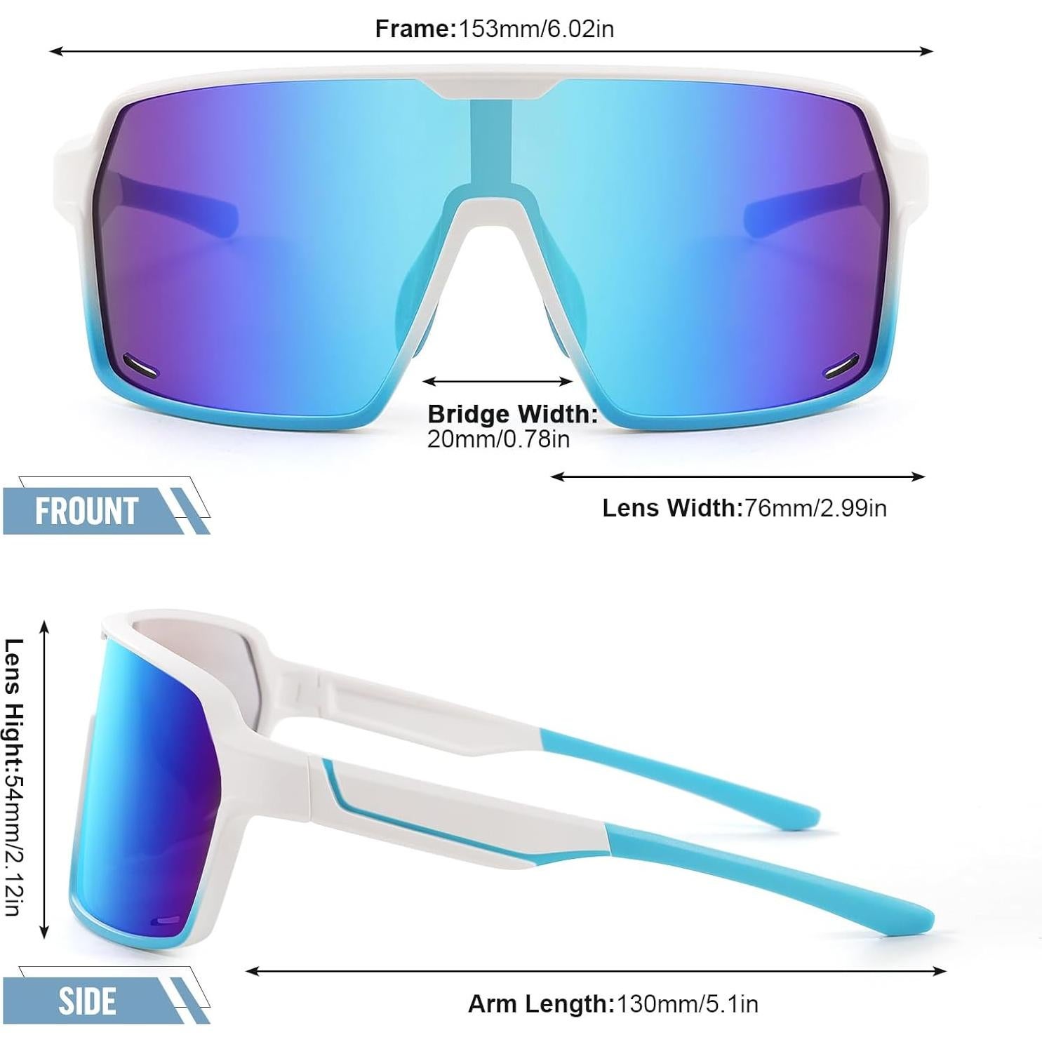 Gafas de sol deportivas Karsaer UV para jóvenes unisex