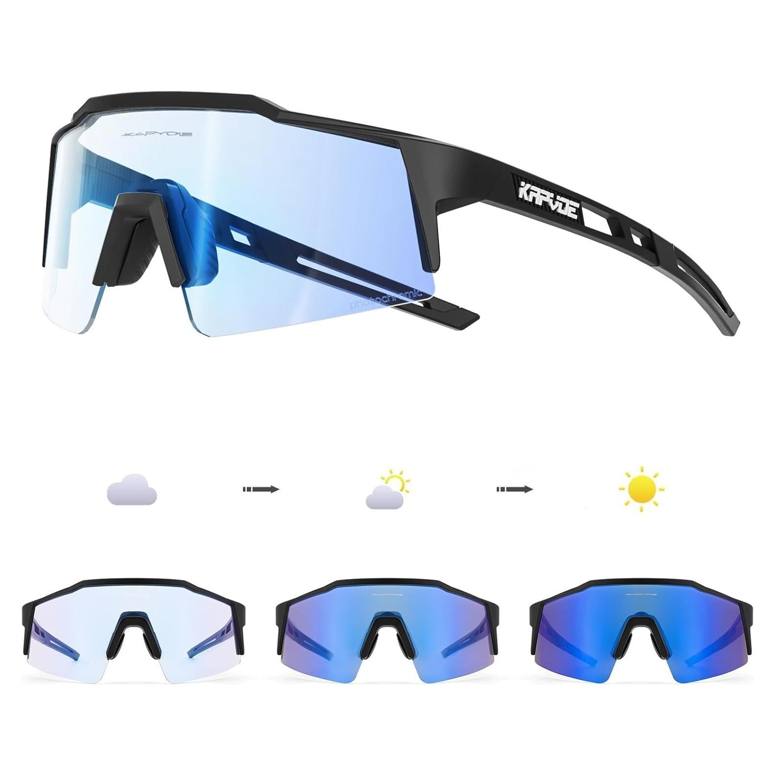 Gafas de Ciclismo Fotoquímicas KAPVOE UV400 Ajustables