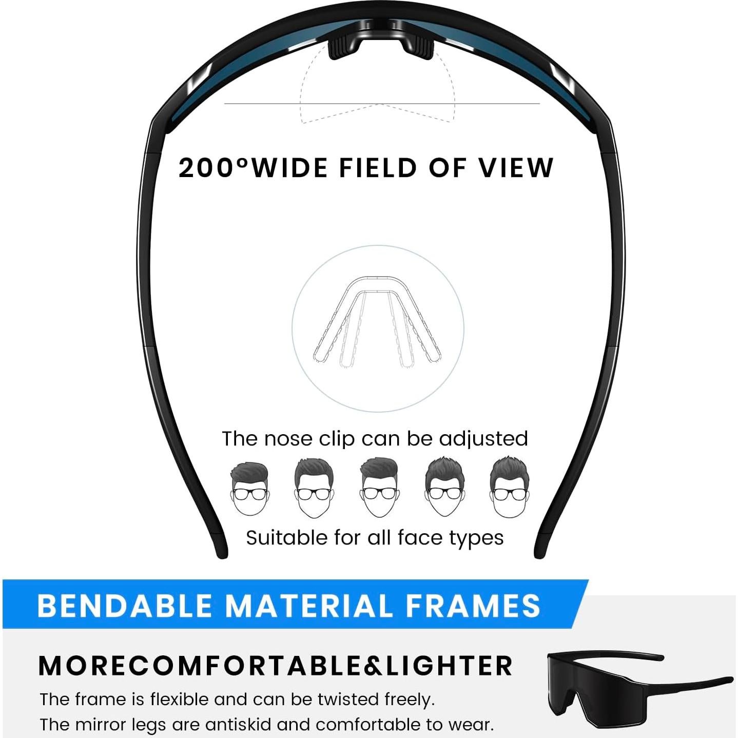 Gafas de sol deportivas SPOSUNE TR90 UV400 polarizadas