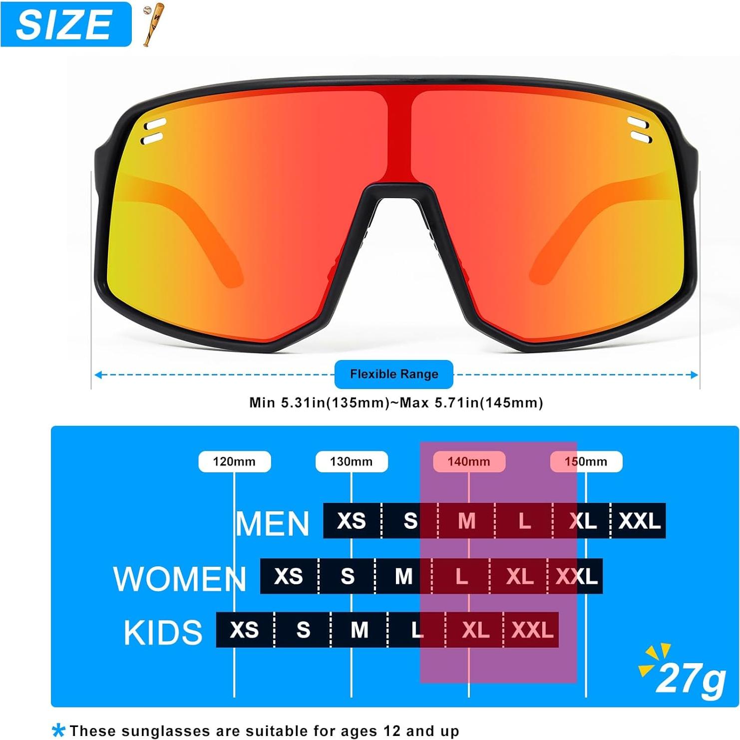 Gafas de Ciclismo Polarizadas UV400 TR90 Negro/Rojo