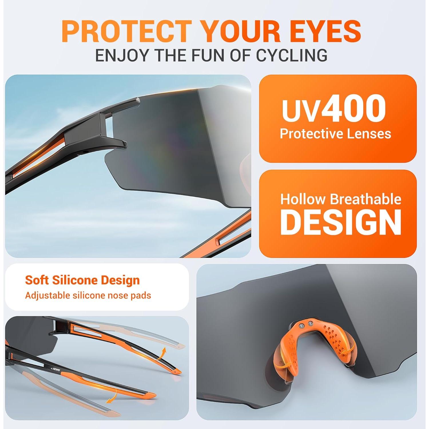 Gafas de sol deportivas HENMI polarizadas UV400 unisex