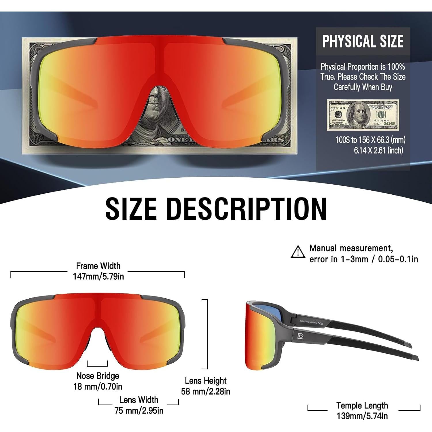 Gafas de sol deportivas DUCO DC0025 con protección UV400