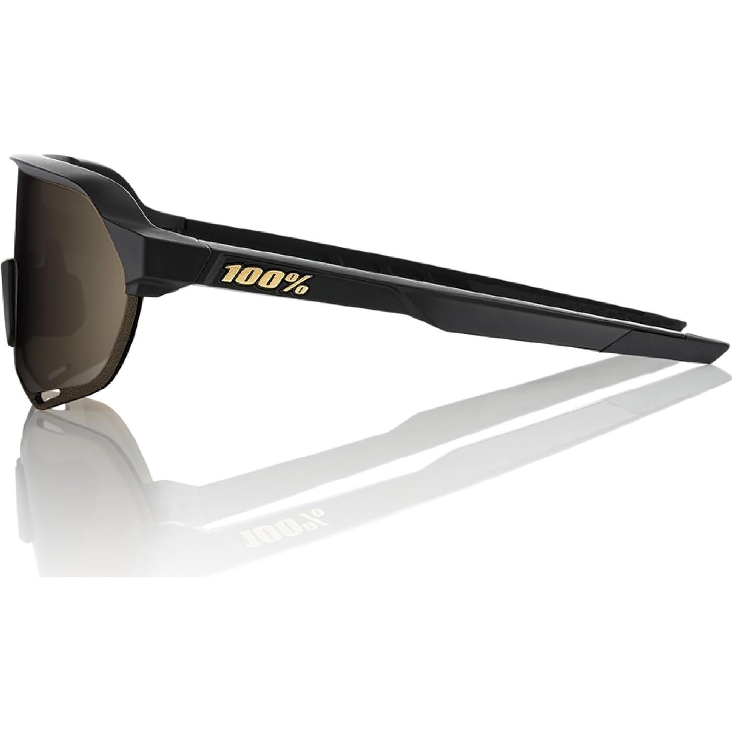 Gafas de Ciclismo 100% S2 Negro Mate Lente Espejo Dorado