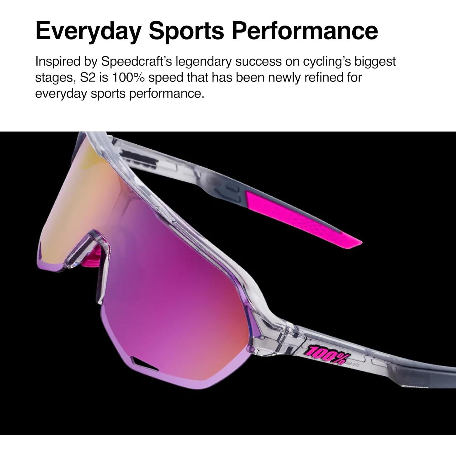 Gafas de Ciclismo 100% S2 Negro Mate Lente Espejo Dorado