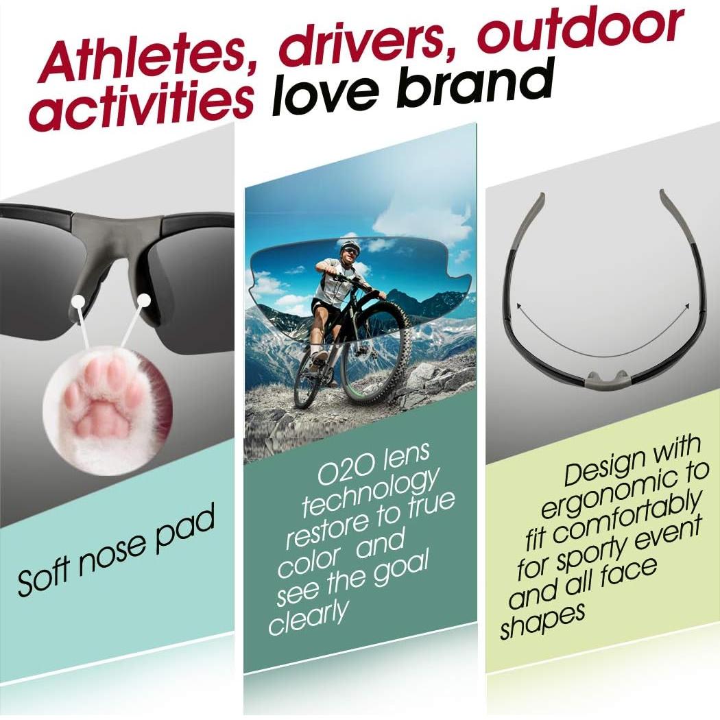 Gafas de sol deportivas O2O polarizadas UV400 unisex