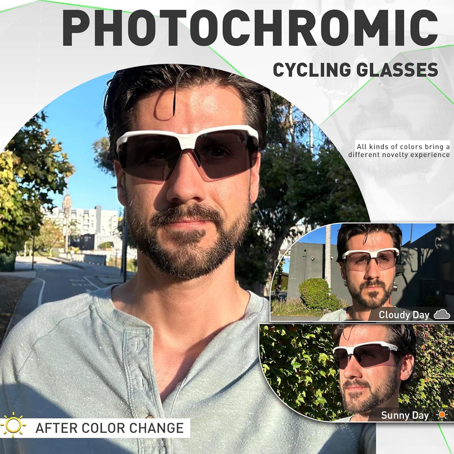 Gafas de sol fotocromáticas KAPVOE UV400 para ciclismo y running