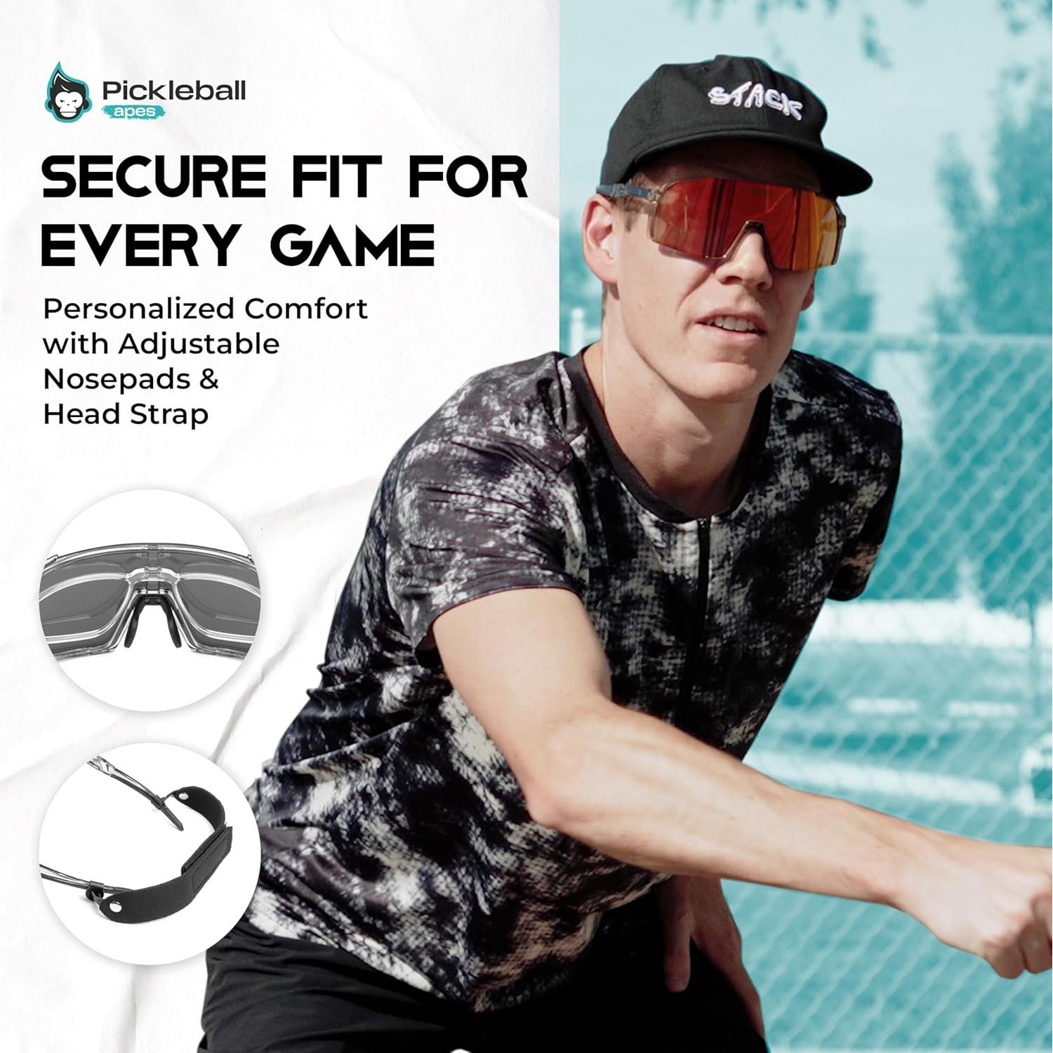 Gafas de Seguridad para Pickleball Unisex ANSI Z87.1 con 3 Lentes