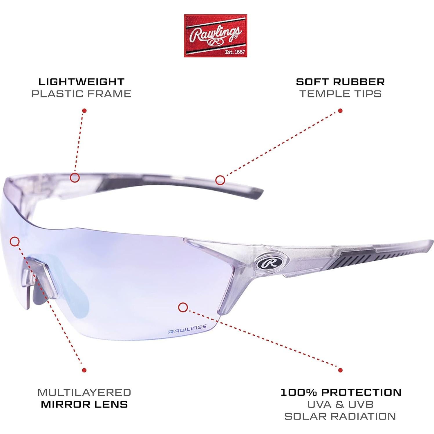 Gafas de sol deportivas Rawlings para adultos, ligeras y duraderas