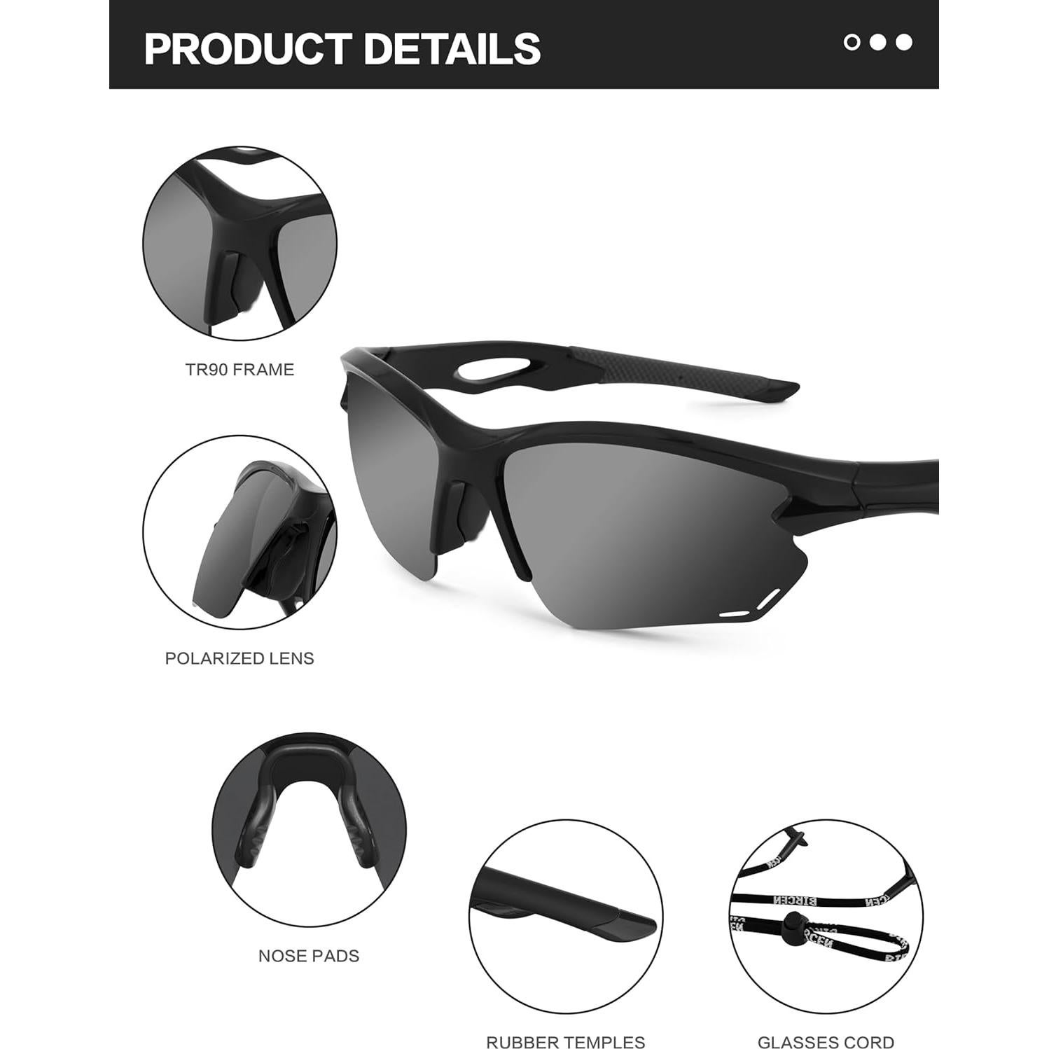 Gafas de sol polarizadas BIRCEN UV400 para hombres y mujeres