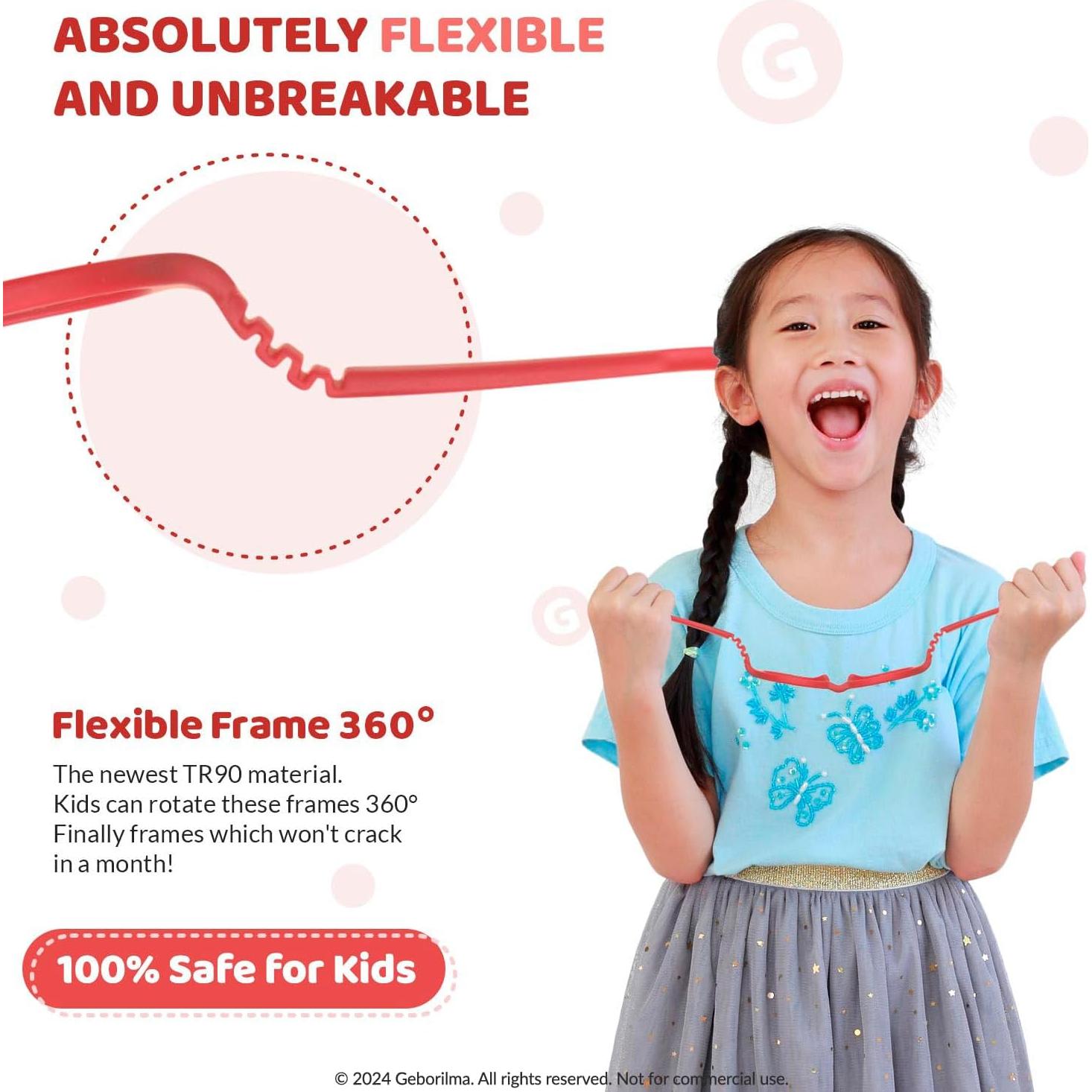 Gafas Flexibles Inquebrantables Geborilma Talla M Niños 7-9 Años