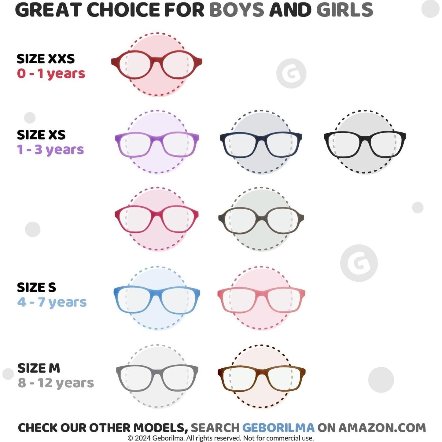 Gafas Flexibles Inquebrantables Geborilma Talla M Niños 7-9 Años