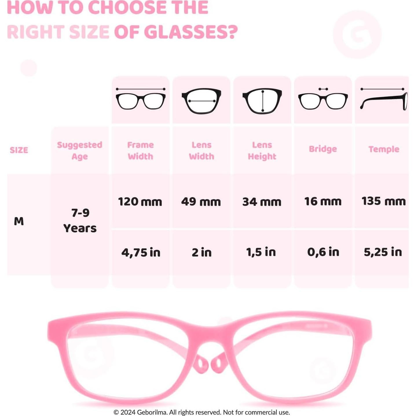 Gafas Flexibles Inquebrantables Geborilma Talla M Niños 7-9 Años