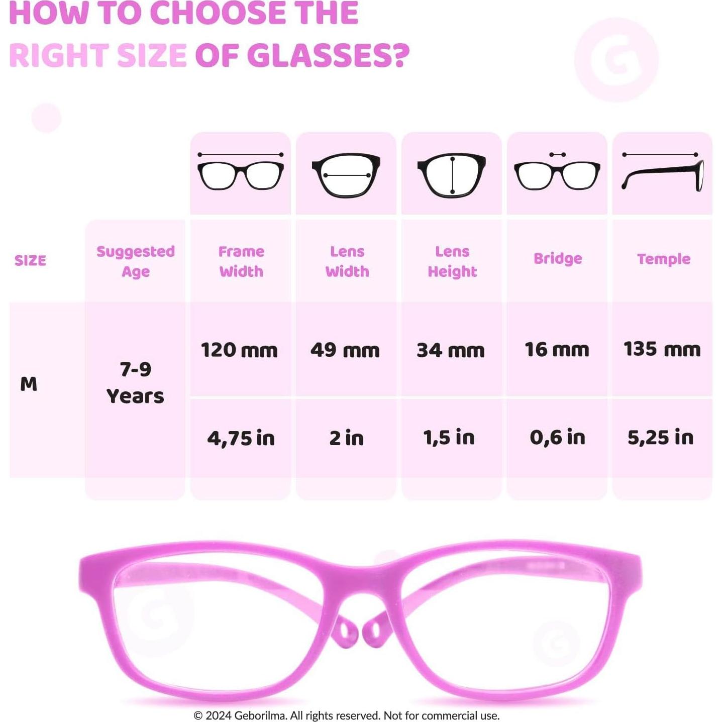 Gafas Flexibles Inquebrantables Geborilma Talla M Niños 7-9 Años