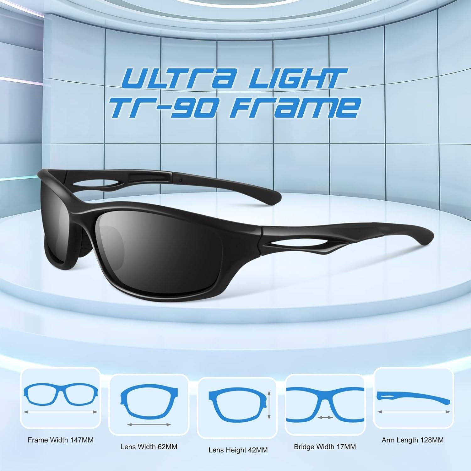 Gafas de sol deportivas polarizadas LINVO UV400 para hombre y mujer