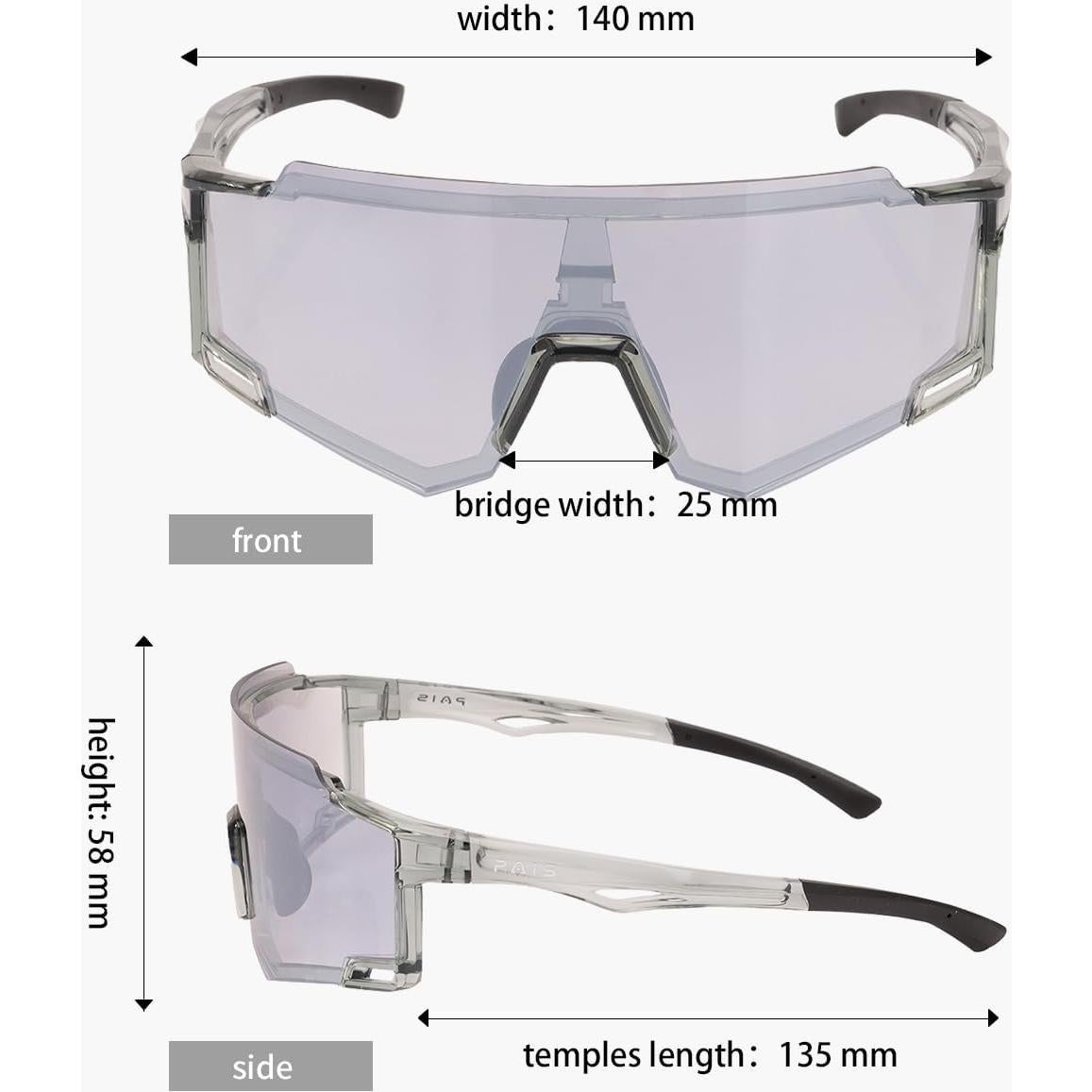Gafas de Sol Deportivas UV400 TR90 Grises para Actividades al Aire Libre