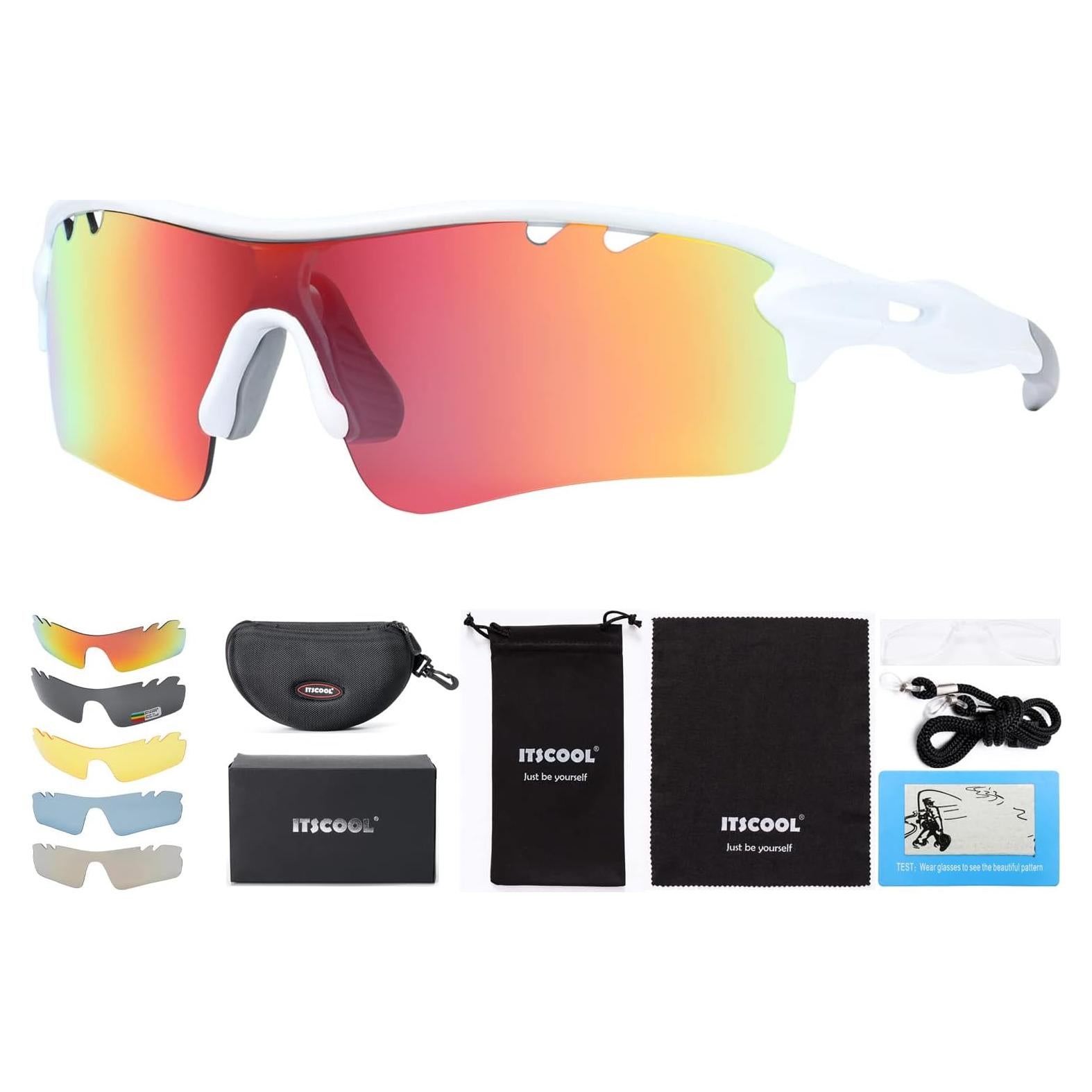 Gafas de sol deportivas polarizadas ITSCOOL con 5 lentes UV400