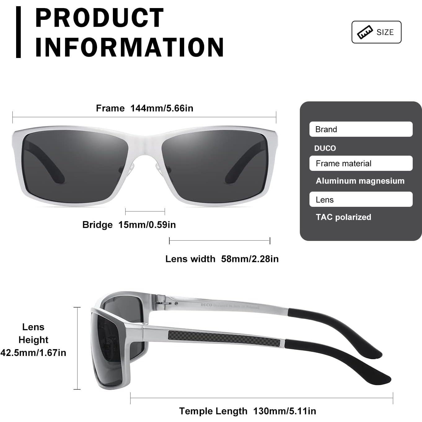 Gafas de sol deportivas DUCO 8202 polarizadas UV400 para hombres