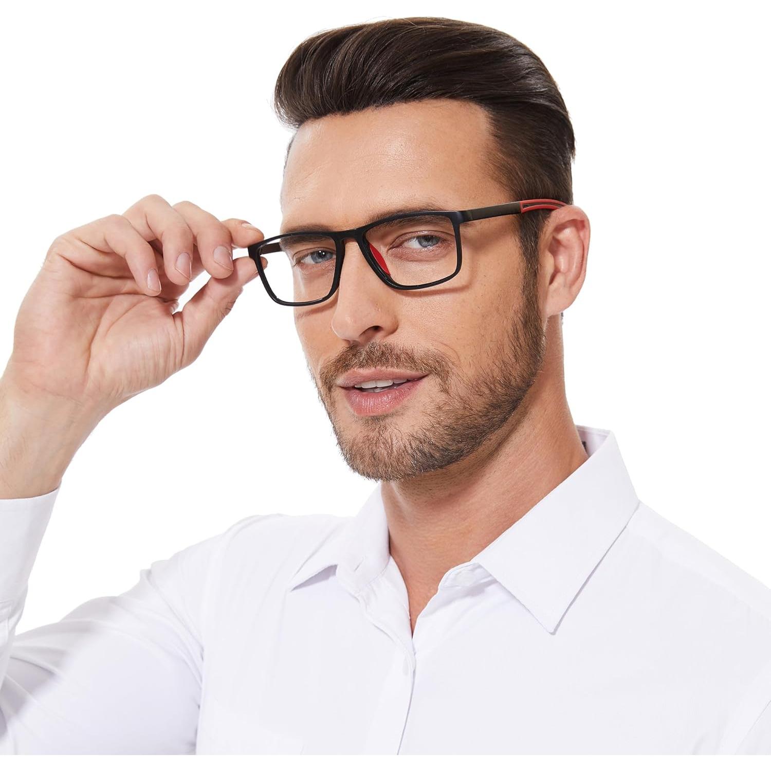 Gafas de lectura deportivas para hombres bloqueo luz azul 3.0x